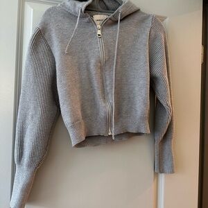 Indigo Gray Zip-Up Hoodie